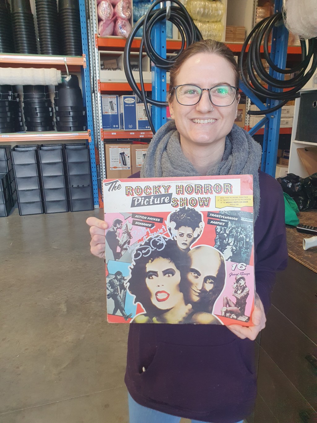 I’m so happy! Holding signed album of my favourite&nbsp;movie!