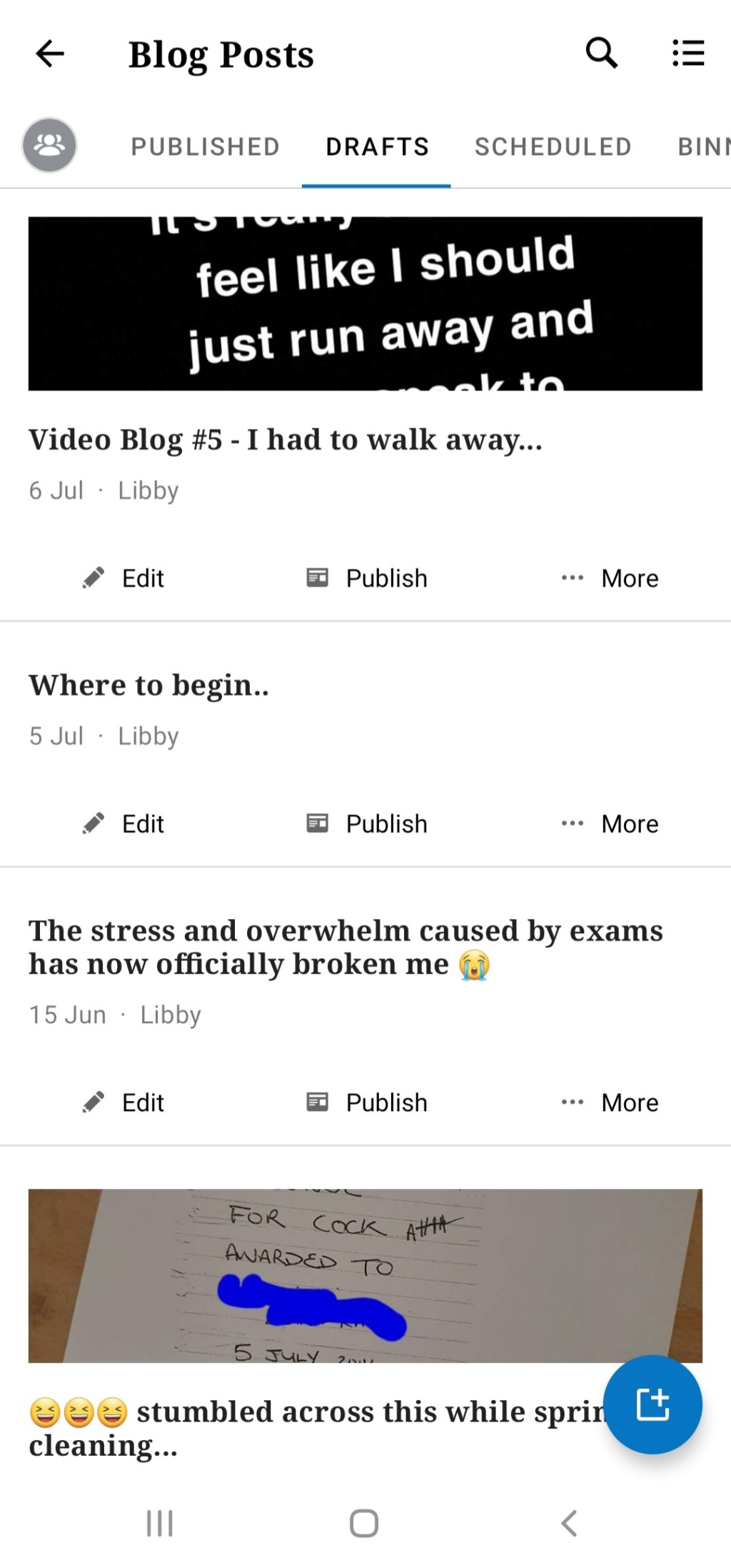 There are so many posts in my drafts folder and it appears many of them are complete which means I’ve obviously just not realised I haven’t published them&nbsp;😅