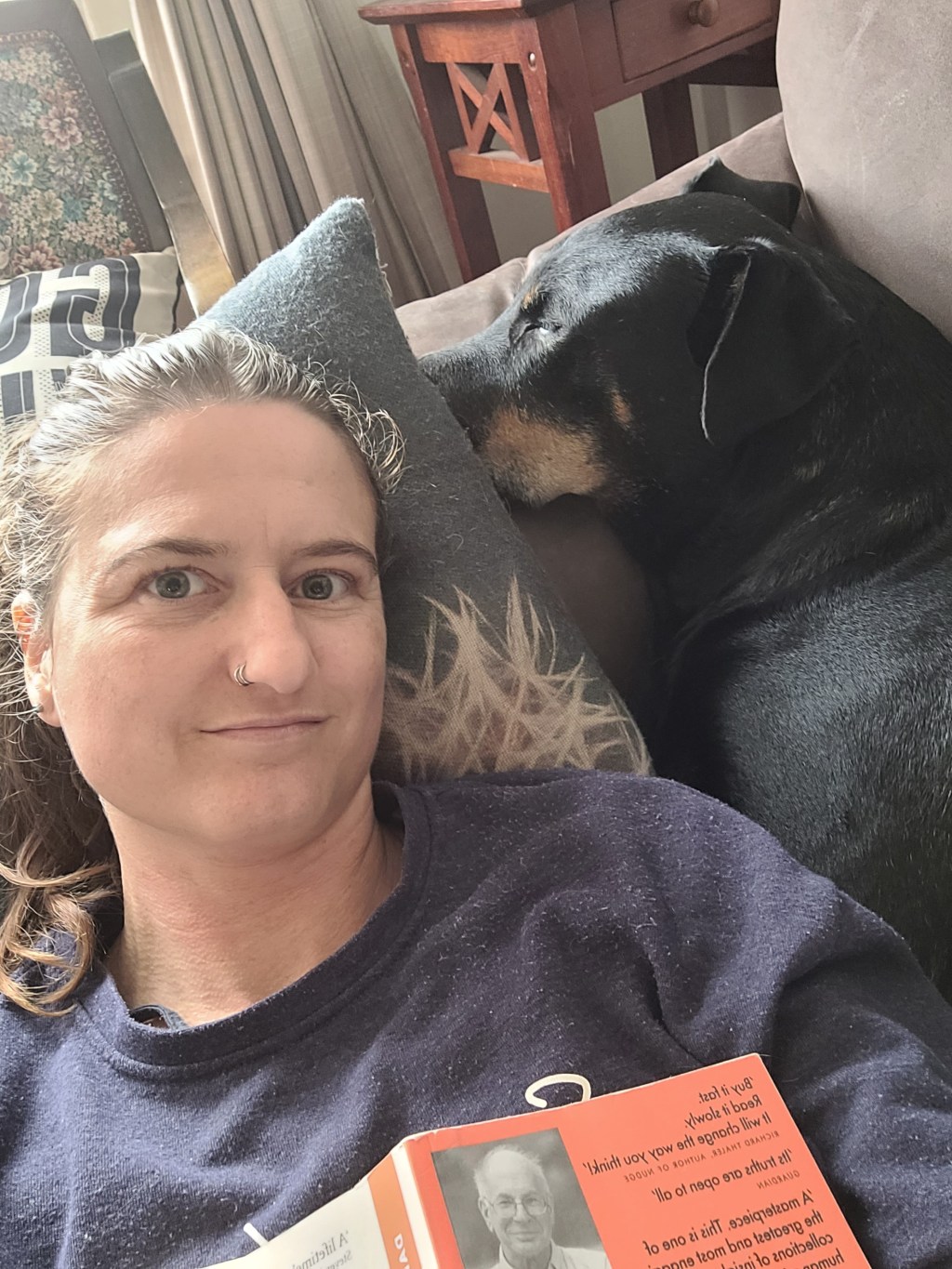 Trying to find motivation to get up but just want to have a nap while cuddling Boss&nbsp;🥰