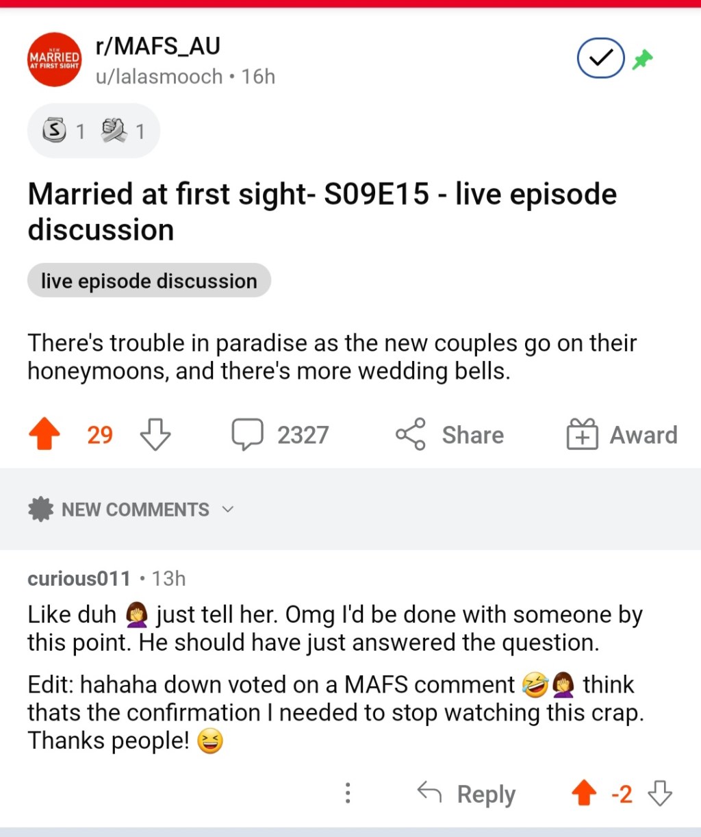 Hahaha here’s the sign proving to me MAFS is crap!&nbsp;🤣