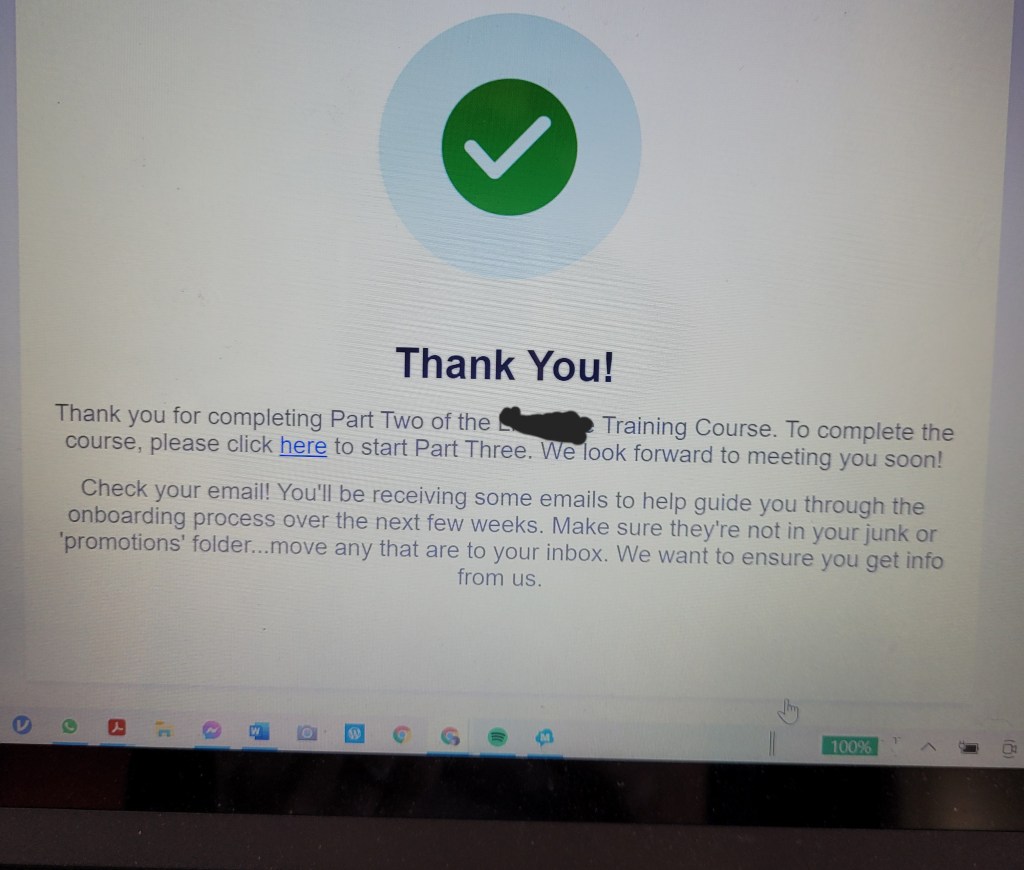 It took all day but part two of the online volunteer job training is finally completed&nbsp;😅🥳