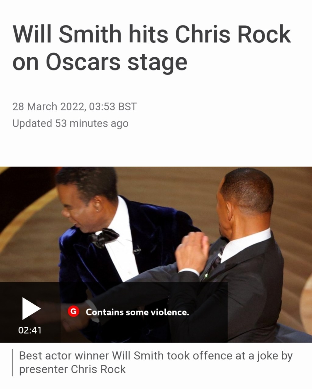 🥳 28th March 2022 can be remembered as the day Will Smith hit Chris Rock at the Oscars&nbsp;😲