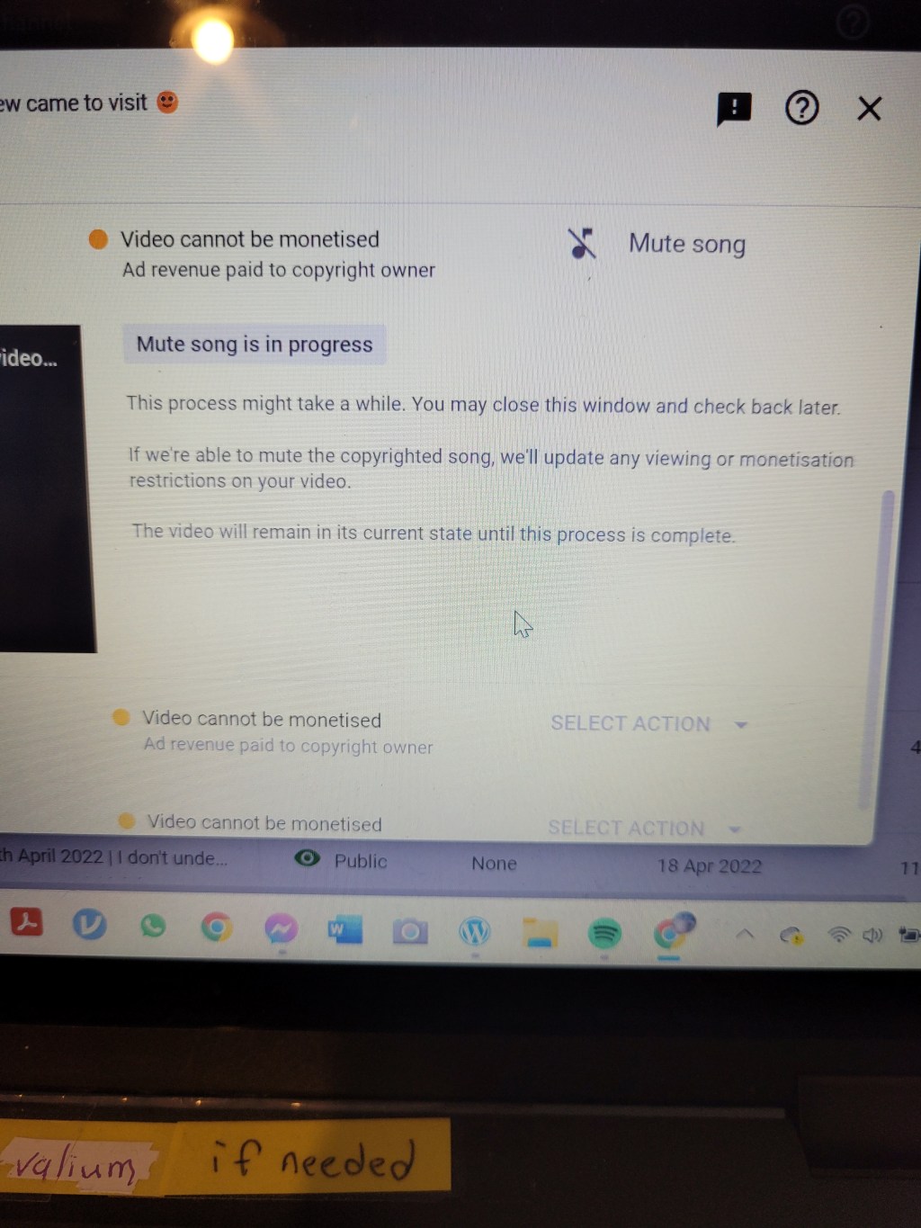 OMG I had a song playing in the background while I made a video and now have a copyright claim against me&nbsp;🤦‍♀️