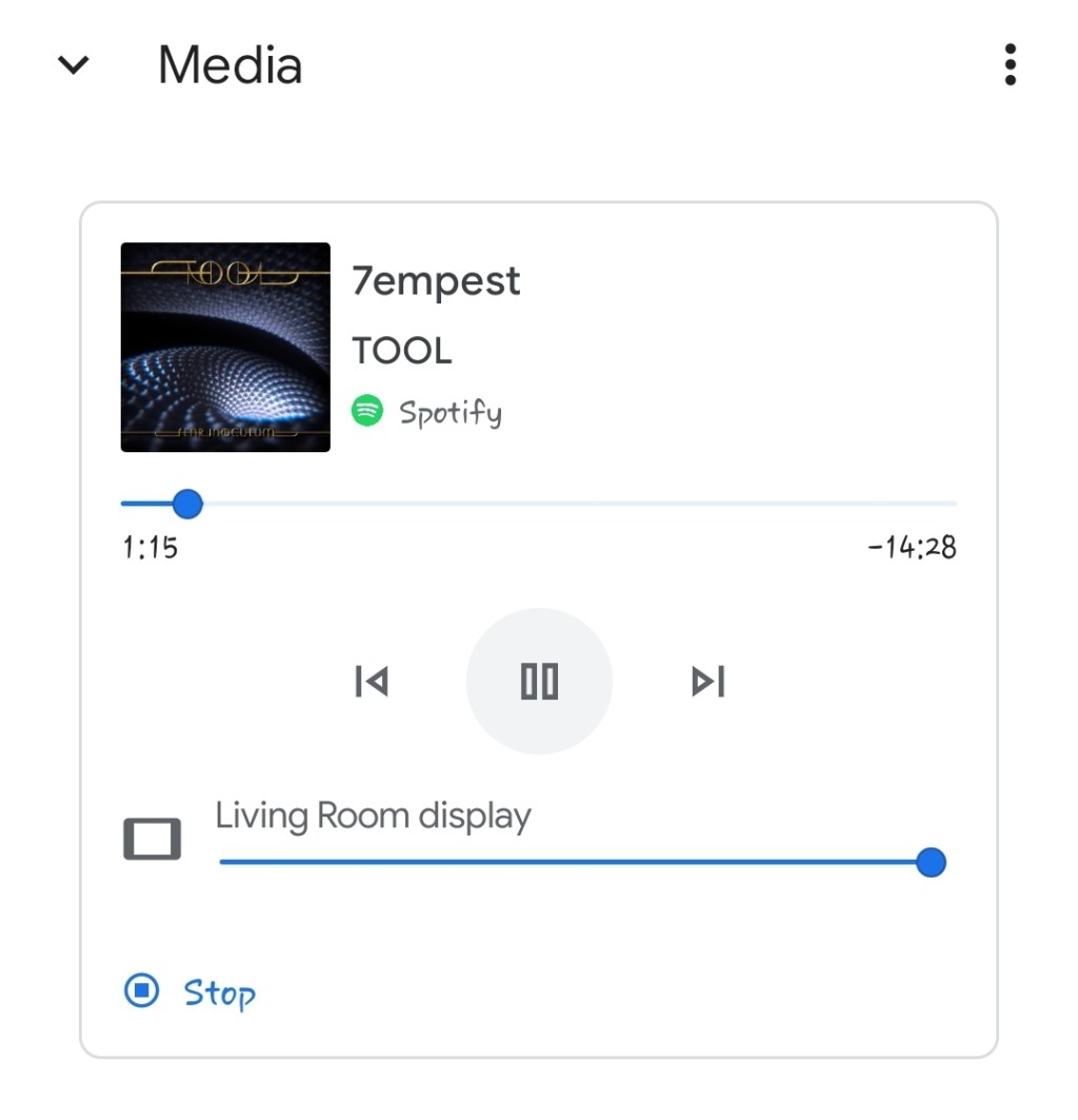 I can control Spotify on the Nesthub in the kitchen from my&nbsp;phone!!