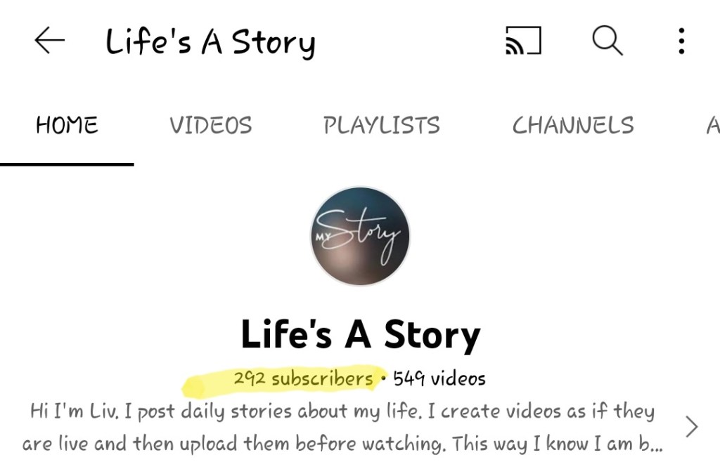 I have 292 YouTube subscribers!!&nbsp;🥳