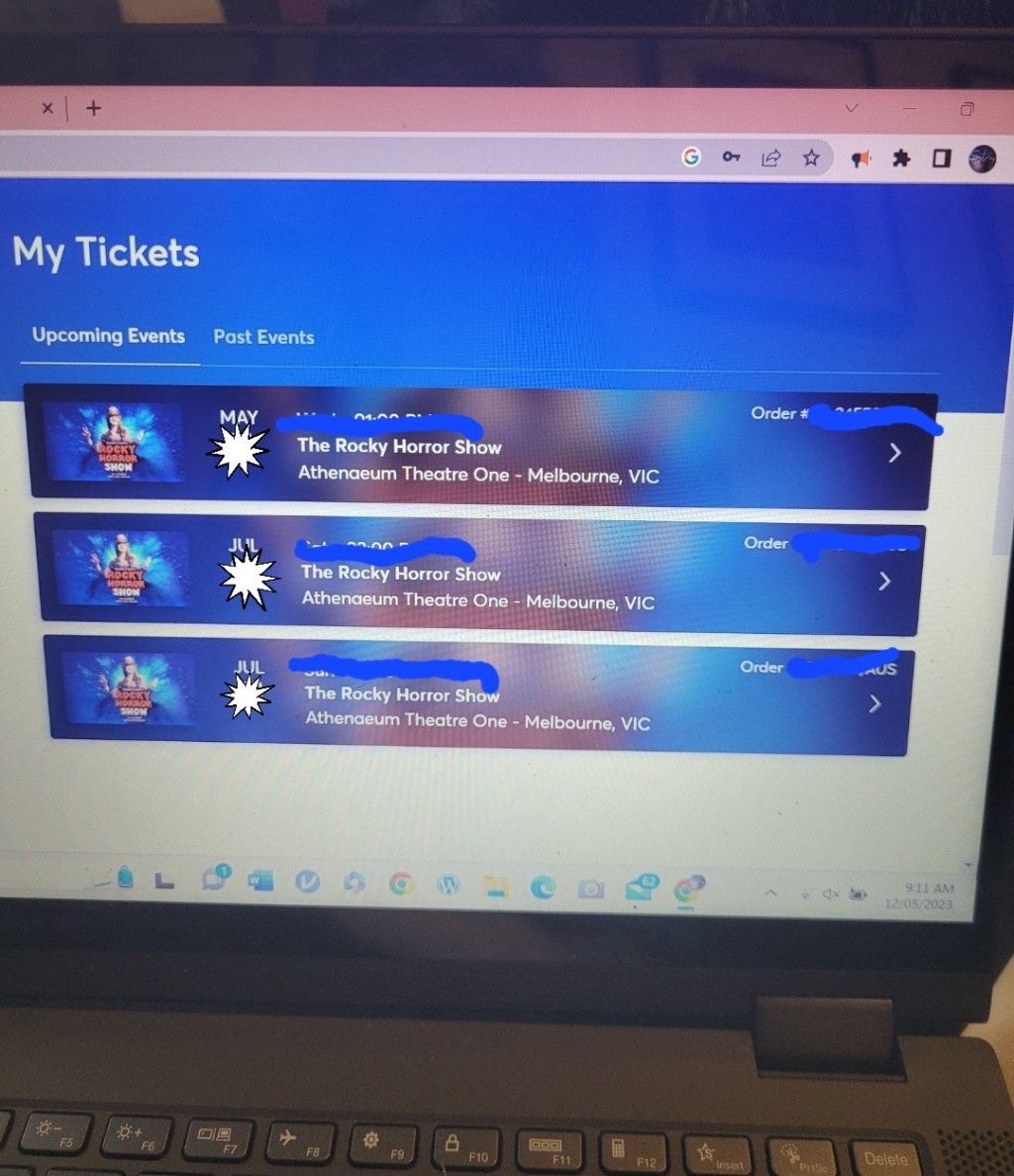 I am so excited!! I am going to see Rocky Horror three&nbsp;times!